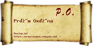 Prém Oxána névjegykártya
